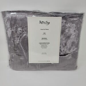 Soft & Cozy Company Faux Fur Throw Blanket 50x60 Silver Plush Cozy Soft Bedding